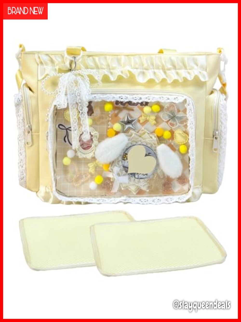 Ita Bag Clear Window Display Tote Crossbody Shoulder Bag 2 Inserts